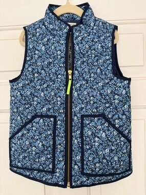 J. Crew Crewcuts Girls Spring Blue Floral Quilted Vest XS